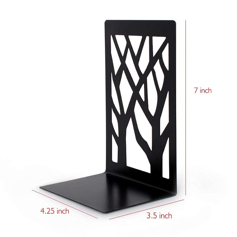 shikaman Metal Bookends-Heavy Book Ends for Shelves,Book Shelf Holder Home Decorative,Black Bookend Supports - Image 4